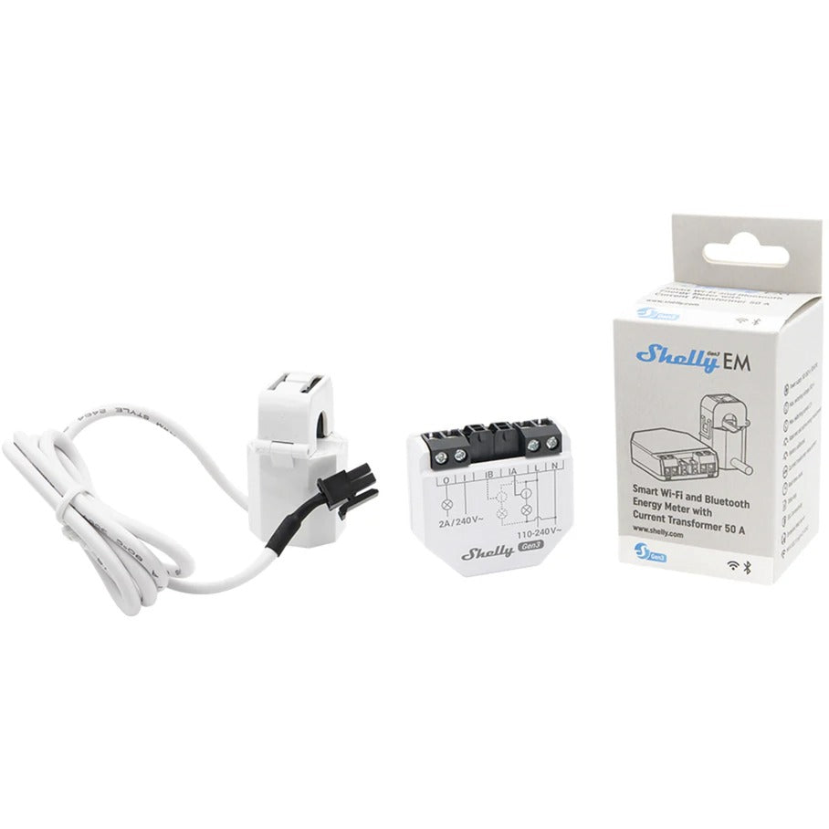 Shelly em gen3 - (1 x 50a ct inkluderet) elmåler bluetooth, wifi