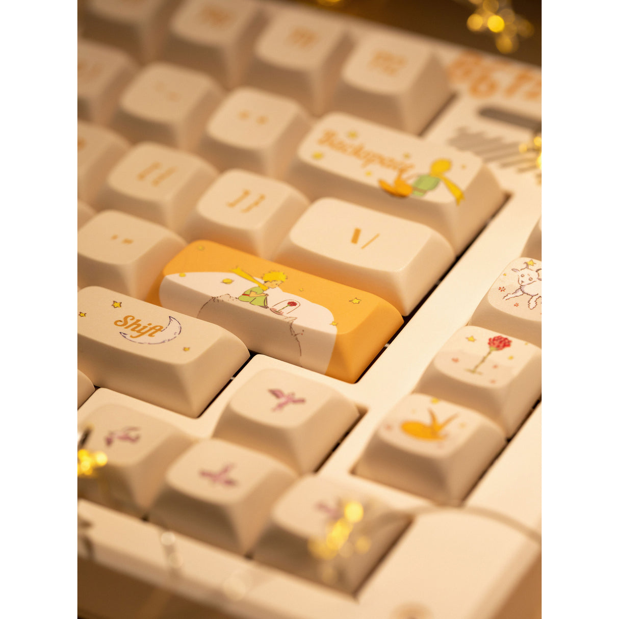 Iqunix zx75 sunset ponder trådløst mekanisk tastatur (lysegult, amerikansk layout (QWERTY), Iqunix silent rose, 75%, RGB LED'er, hot-swappable, double-shot PBT, 2,4GHz | Bluetooth 5.1 | USB-C)