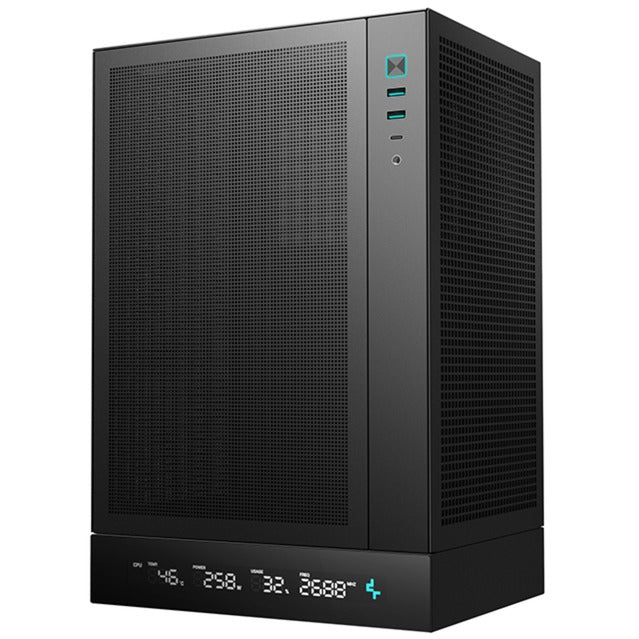 Deepcool ch170 digitalt mini tårnhus (sort | 2x USB-A | 1x USB-C)