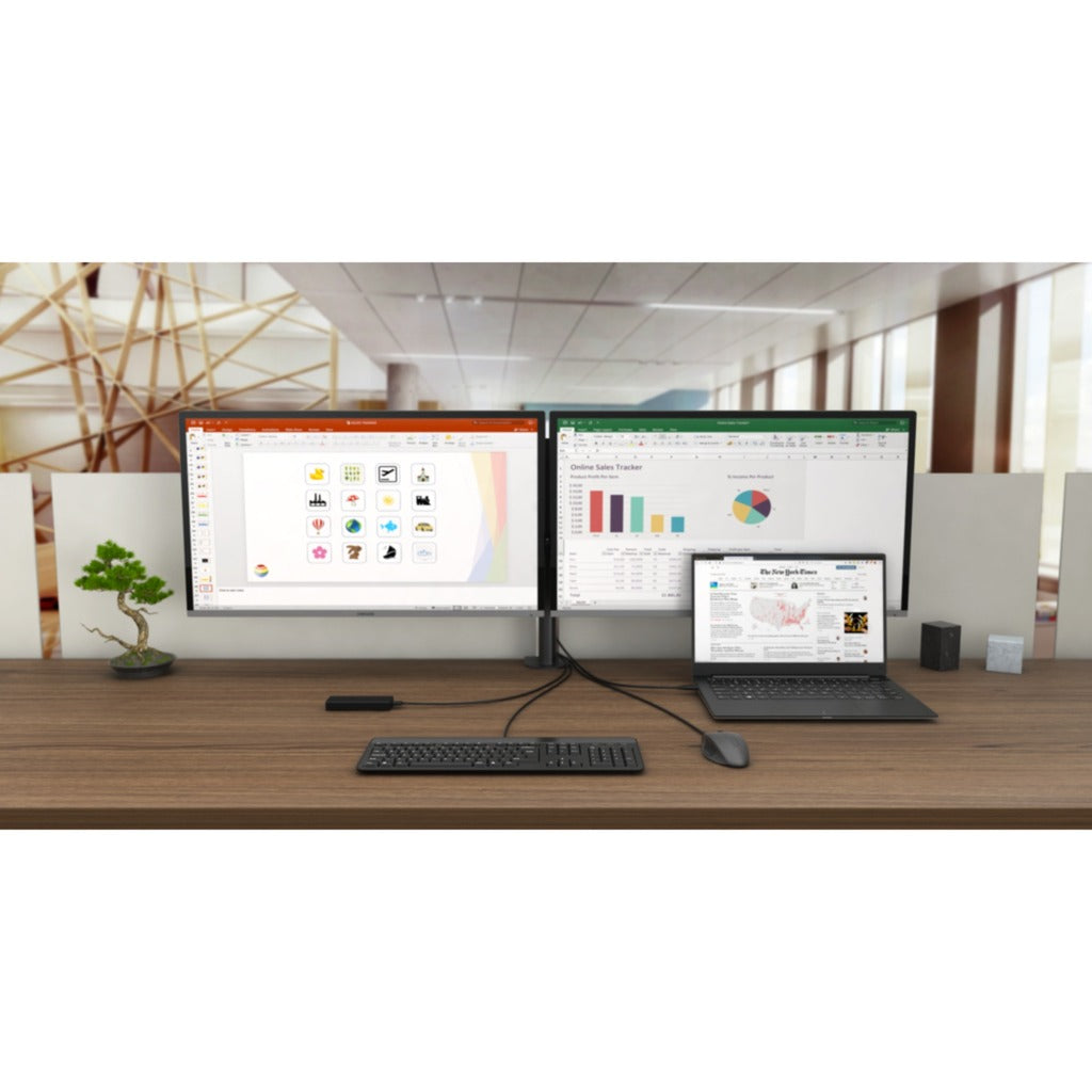 I-tec USB-C HDMI DP-dockingstation med strømforsyning 65W + universaloplader 77 W (sort)