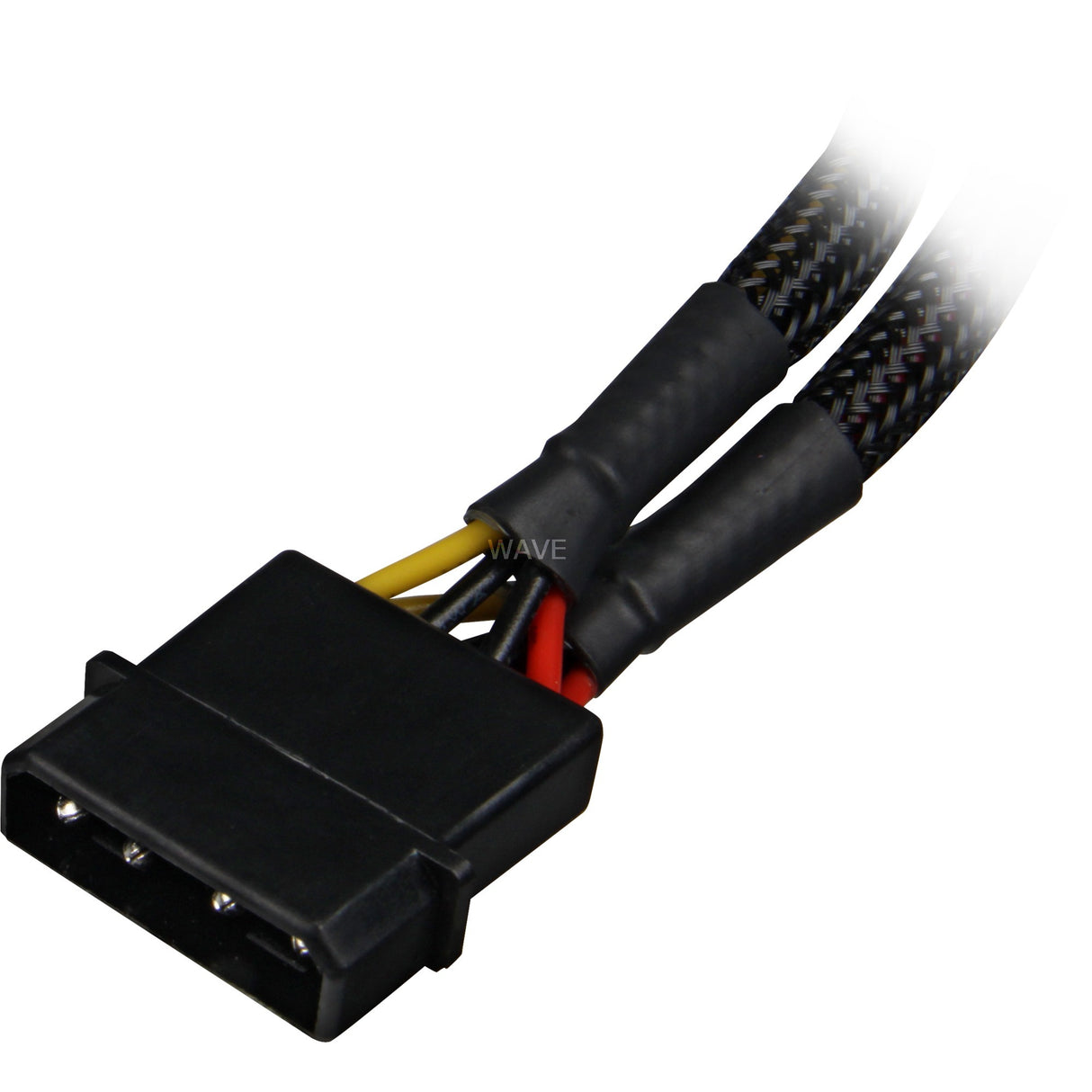 Sharkoon 5,25 4-benet (han) til 5,25 4-benet (hun) Y-power splitterkabel (sort, 6 tommer)