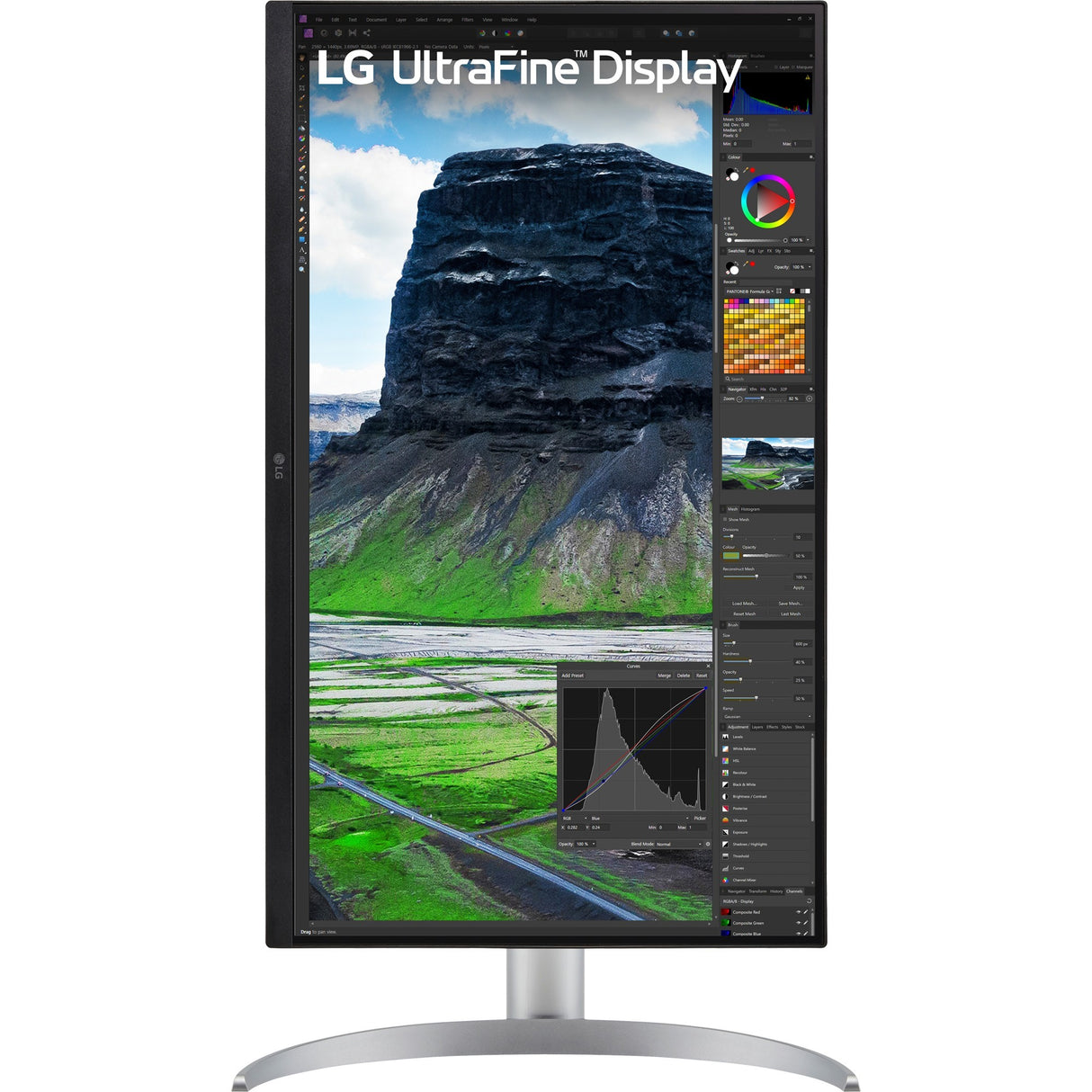 LG Ultrafine 27UQ850V-W 27 4K UHD-skærm (hvidsølv, 2x HDMI, skærmport, 2x USB-A, USB-B, USB-C)