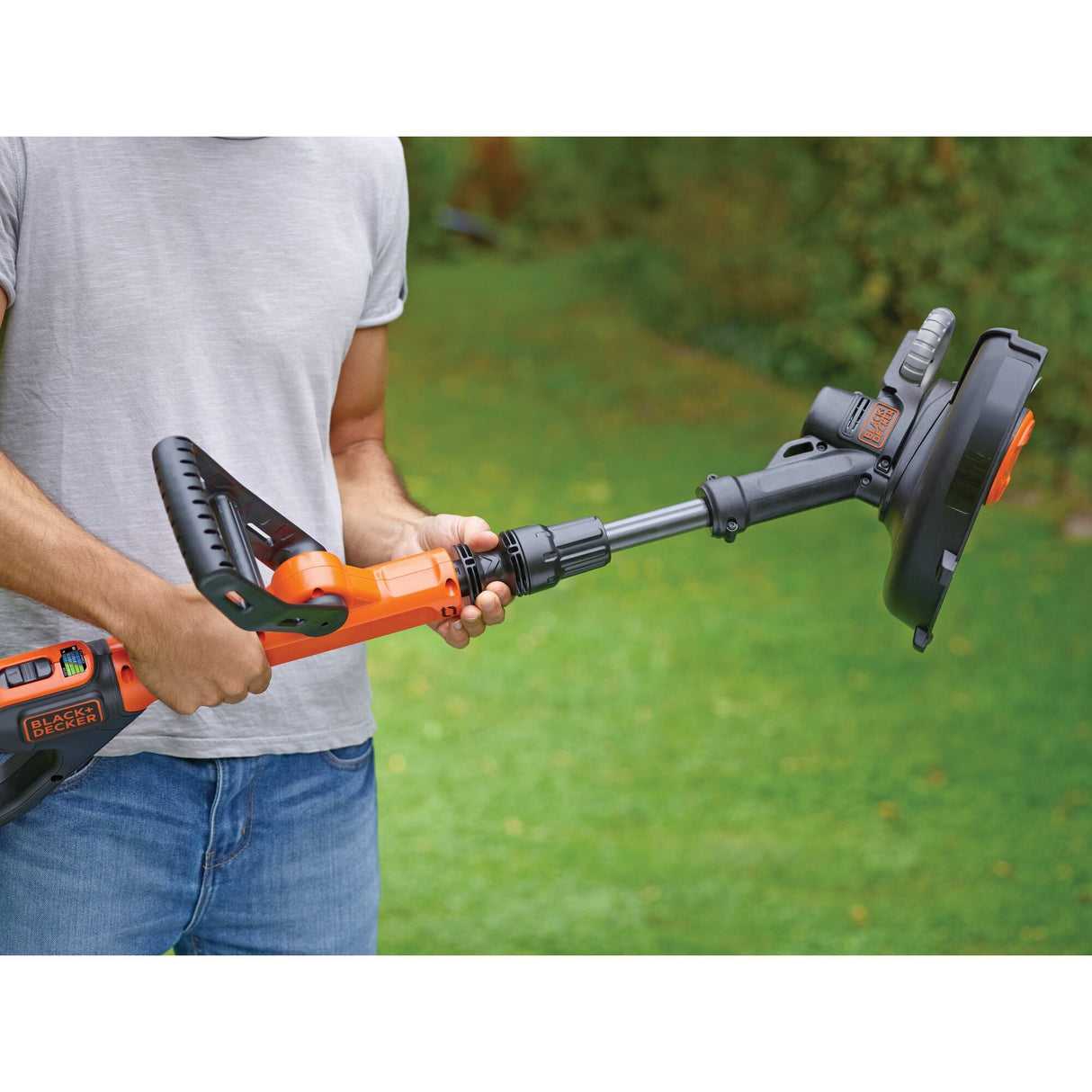 Black+decker batteri græstrimmer stc1820pcb (orange sort, batteri medfølger ikke)