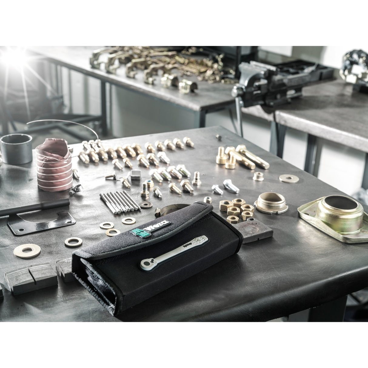 Wera 8100 sb 11 zyklop metal skraldesæt, 3 8 værktøjssæt (sort grøn, 29 dele, metal skralde med firkantet drev)