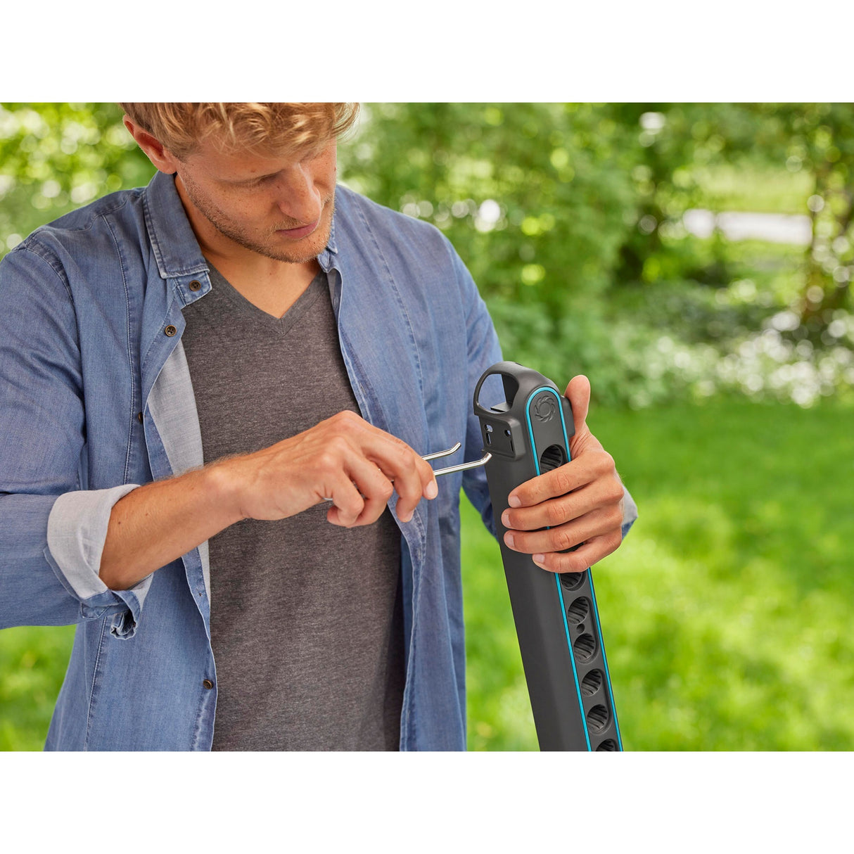 Gardena combisystem værktøjsstativ flex holder (mørkegrå turkis)