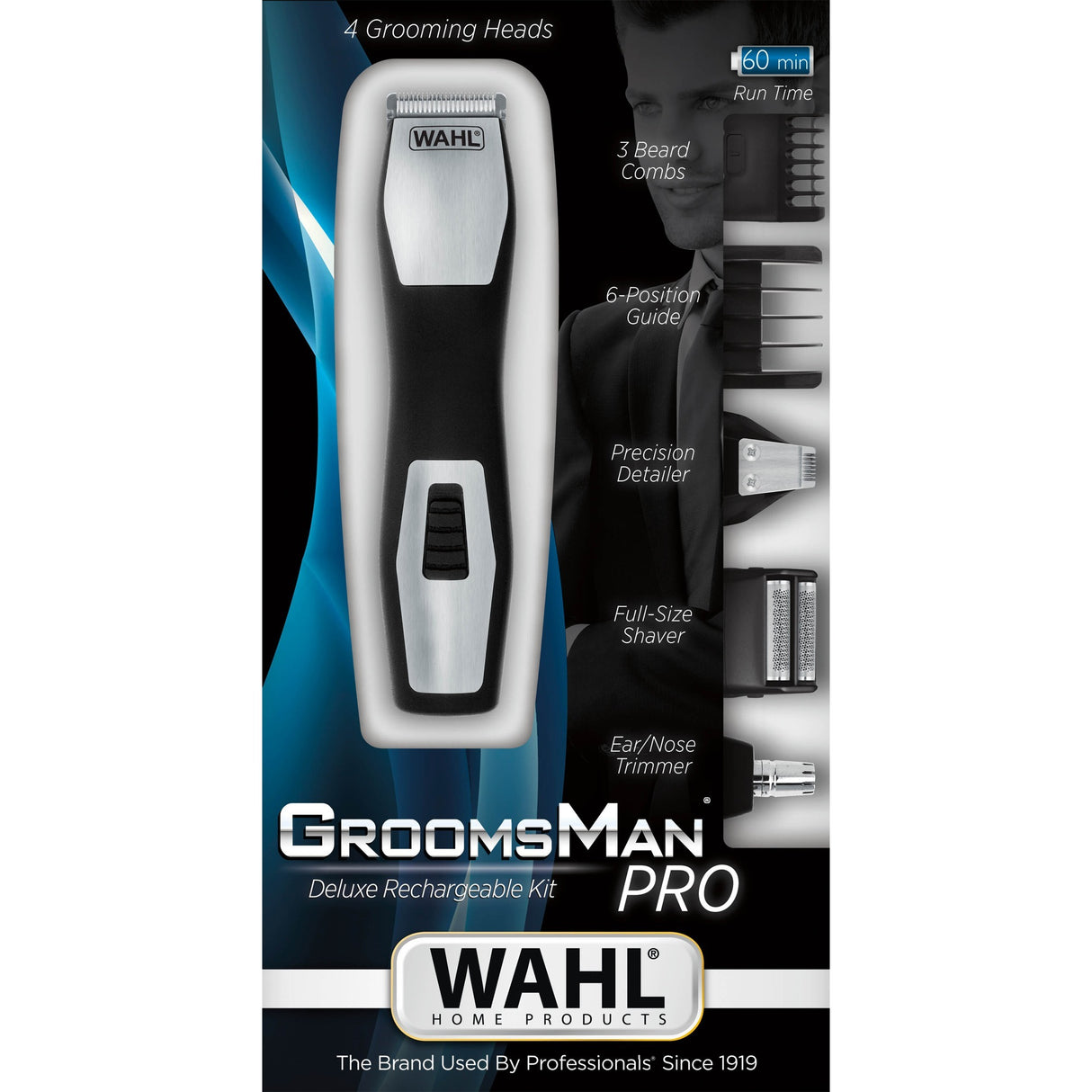 Wahl home products groomsman pro skægtrimmer (sort sølv)