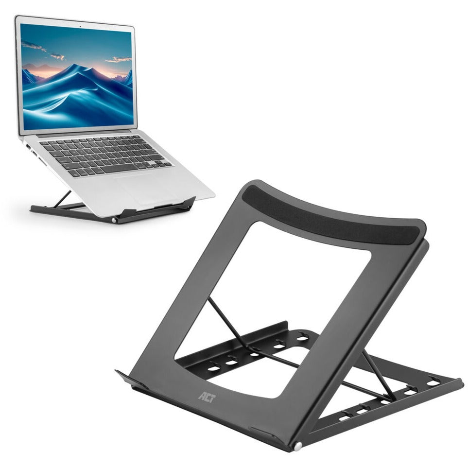 Act connectivity laptop stativ, foldbar, højdejusterbar i 5 positioner (sort)