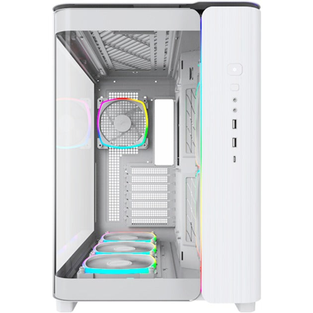Montech king 95 pro midi tårnhus (hvid | 2x USB-A | 1x USB-C | RGB | hærdet glas)