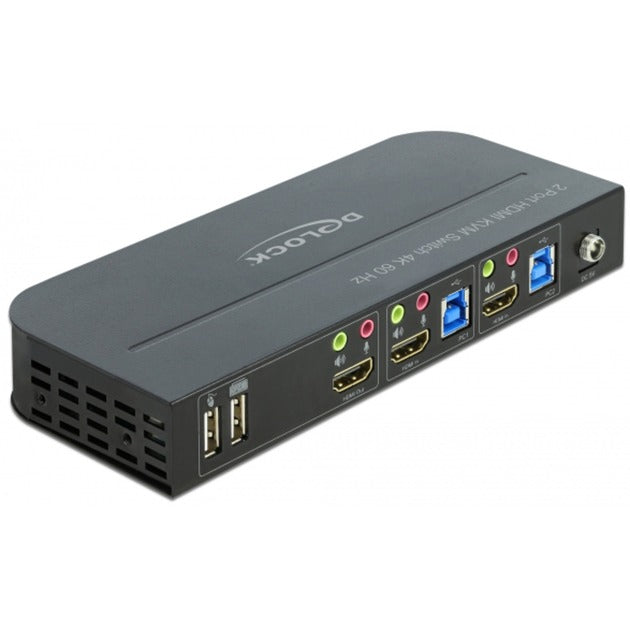 Delock HDMI KVM-switch KVM-switch (sort, 4K 60 Hz, USB 3.0, lyd)