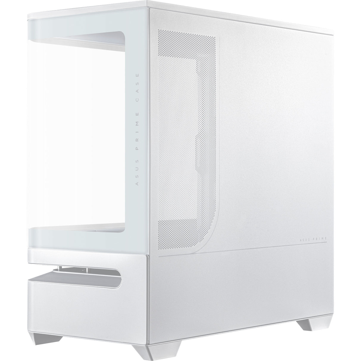Asus Prime Ap202 Midi Tower-hus (hvid | 2x USB-A | 1x USB-C | RGB | hærdet glas)