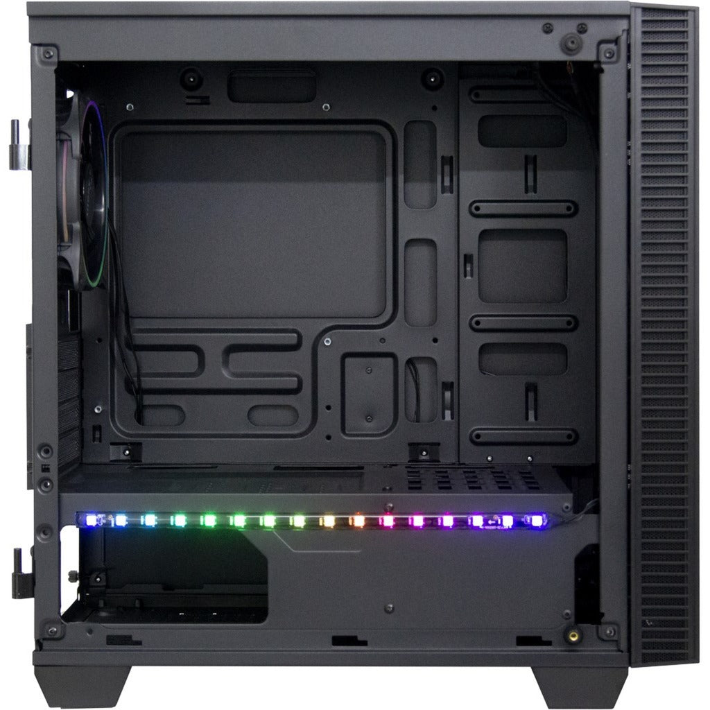 Inter-tech x-608 infinity mikro midi tårnhus (sort | 1x USB-A | 1x USB-C | RGB | vindue)