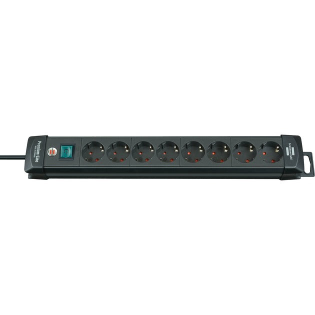 Brennerstuhl premium-line forlængerstik 8-vejs strømskinne (sort, 1951180100)
