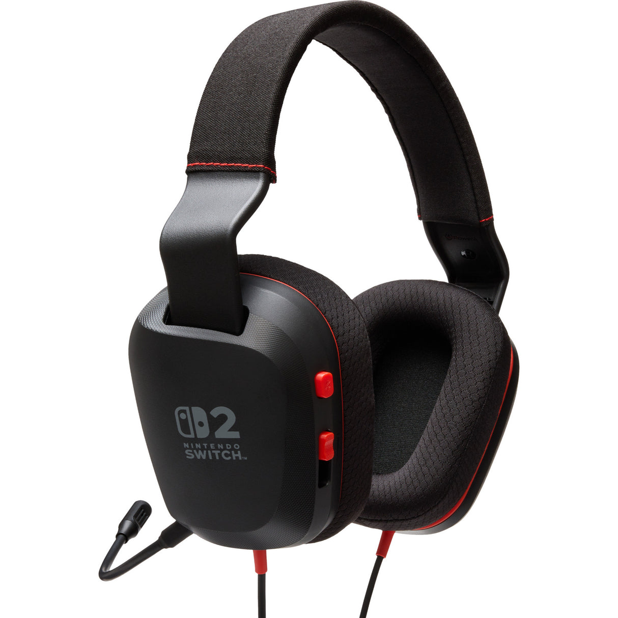 Powera kablet stereoheadset til Nintendo Switch 2 over-ear gaming headset (sort rød, Nintendo Switch 2, Nintendo Switch – OLED-model, Nintendo Switch, Nintendo Switch Lite)
