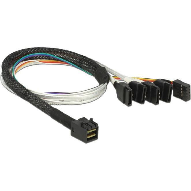 Delock kabel mini SAS HD SFF-8643 > 4 x SATA 7 ben, 0,5 m kabel (83315, + sidebånd)
