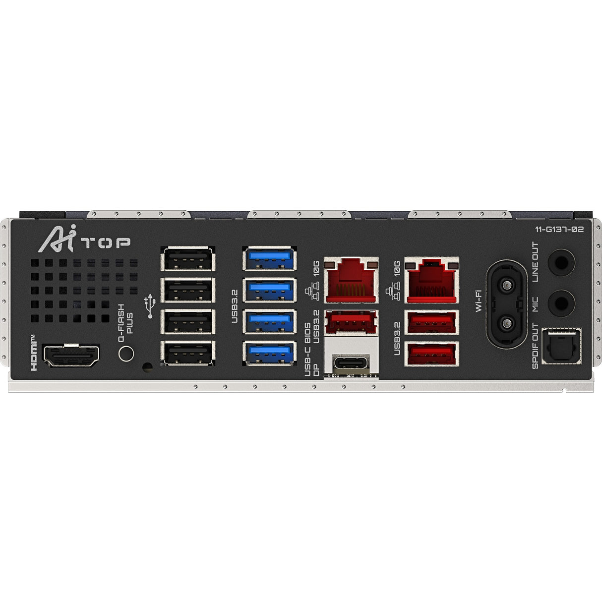 Gigabyte B850 AI Top Socket AM5 bundkort (sort grå, RAID, 2x 10 GB LAN, Wi-Fi 7, BT, lyd, ATX)