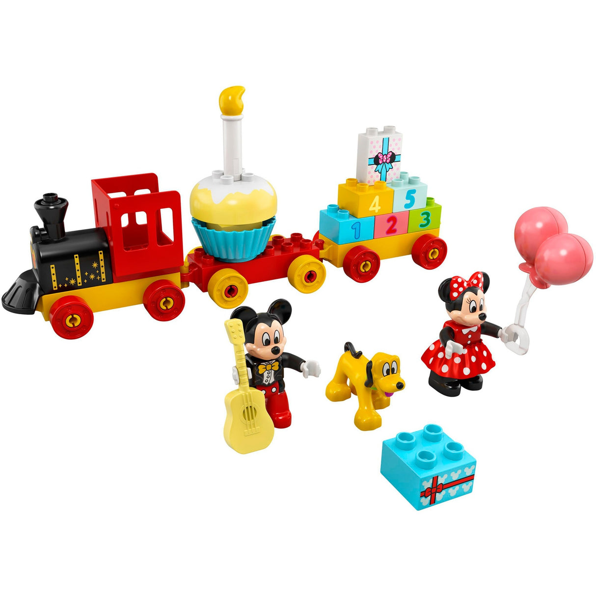 Lego duplo disney mickey minnie fødselsdagstog, bygbart legetøj til småbørn 10941