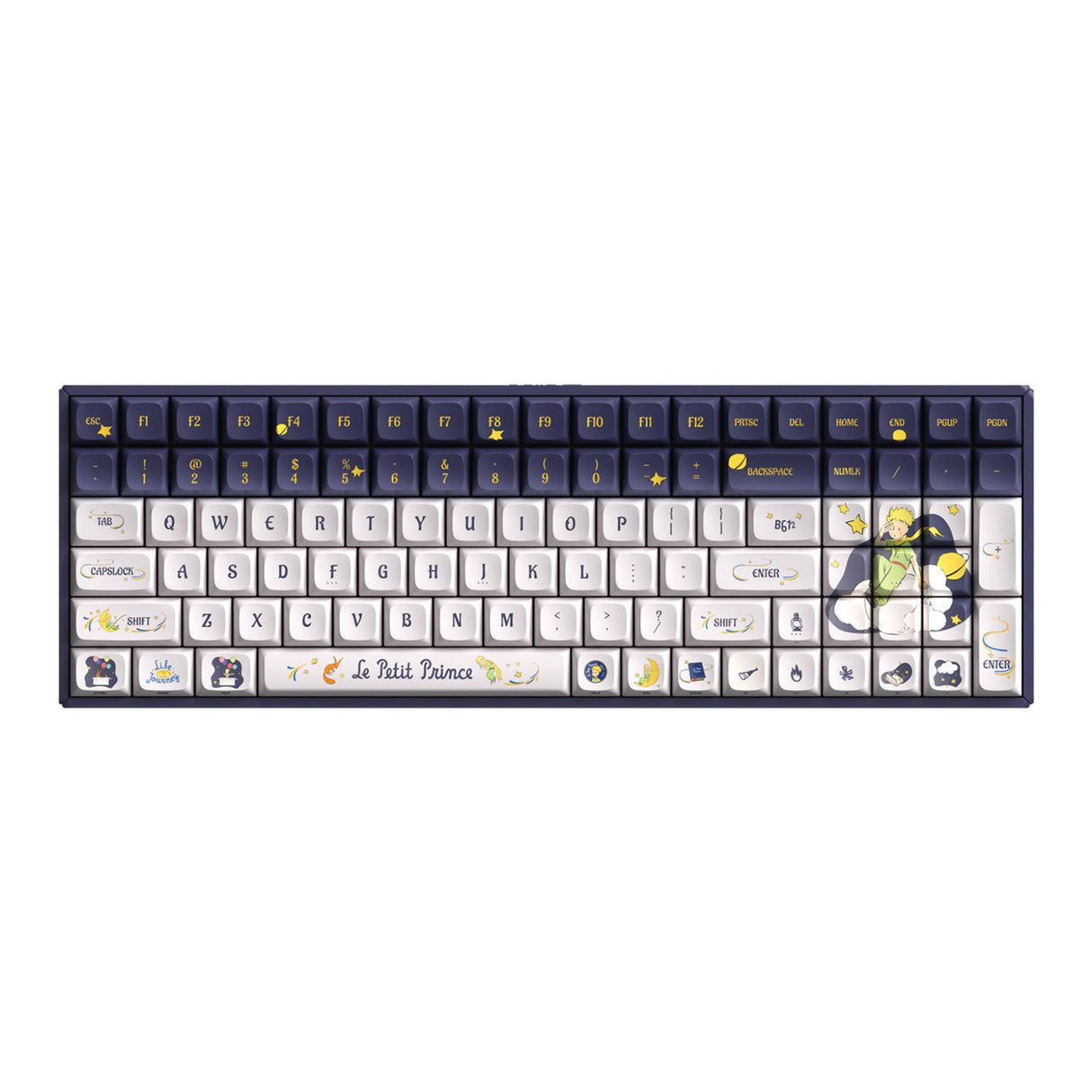 Iqunix F97 Starry Tryst RGB mekanisk gaming-tastatur (mørkeblåt, amerikansk layout (QWERTY), Iqunix Little Prince, 96%, RGB LED'er, hot-swappable, PBT, 2,4GHz | Bluetooth 5.1 | USB-C)