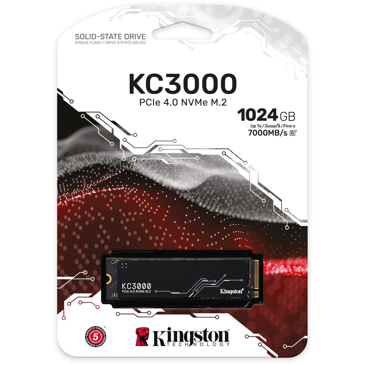 Kingston KC3000 1 TB SSD (sort, Skc3000S 1024G, PCIe 4.0 NVMe, M.2 2280)