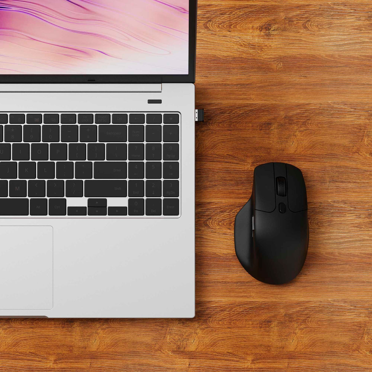 Keychron m6-a1 trådløs mus (sort, 100 - 26.000 dpi, USB-C Bluetooth 5.1 2.4 GHz)