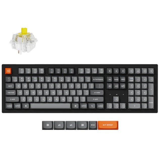 Keychron k10 max-b4 rgb mekanisk tastatur (sort, us layout (qwerty), super banana, 100%, rgb lysdioder, osa double-shot pbt, usb-c | 2.4 ghz | bluetooth 5.1)