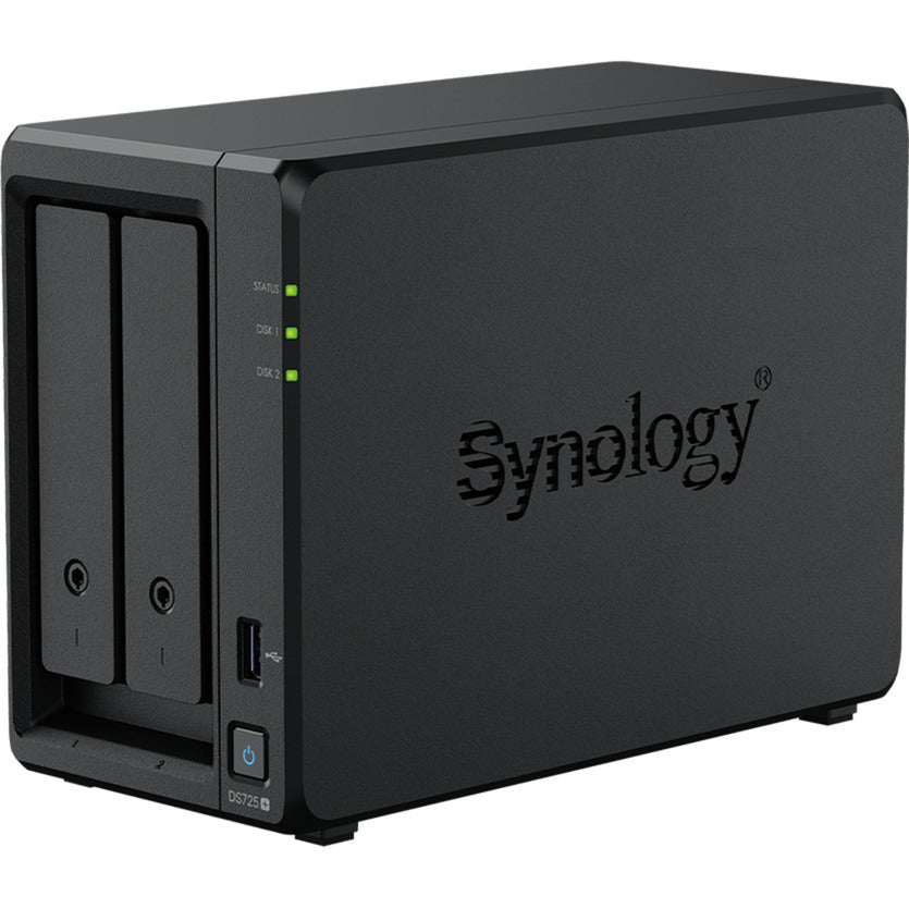 Synology diskstation ds725+ nas (sort, 2x LAN, USB-A 3.2 (5 Gbit s))