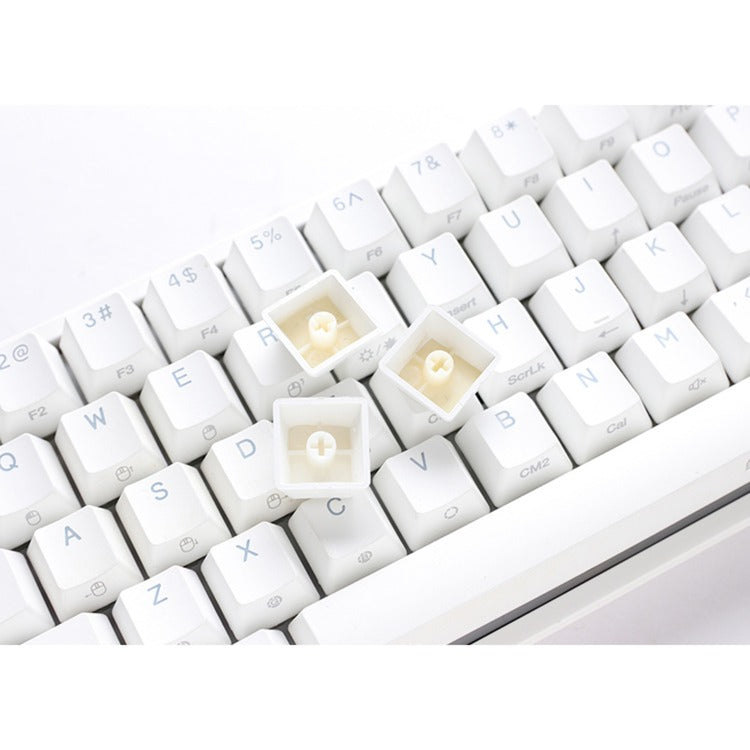 Ducky one 2 pro mini hvid klassisk rgb mekanisk gaming tastatur (hvid, us layout (qwerty), cherry mx brown, 60%, rgb led, double-shot pbt, quack mekanik)