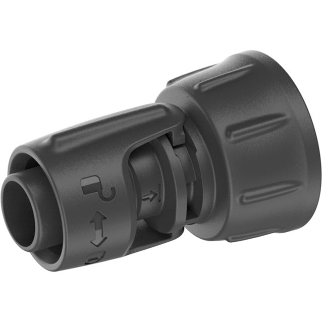 Gardena mikro-drypsystem hanetilslutningsstykke 13 mm (1 2 ) – 3 4 gevindhanestykke (mørkegrå)