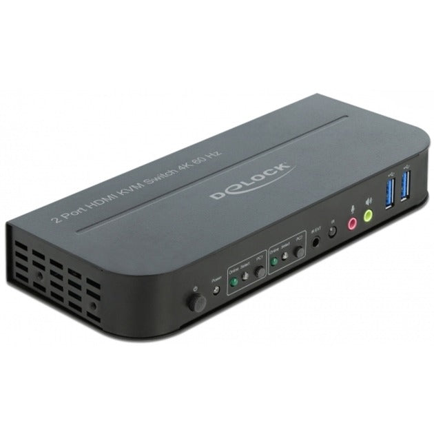 Delock HDMI KVM-switch KVM-switch (sort, 4K 60 Hz, USB 3.0, lyd)