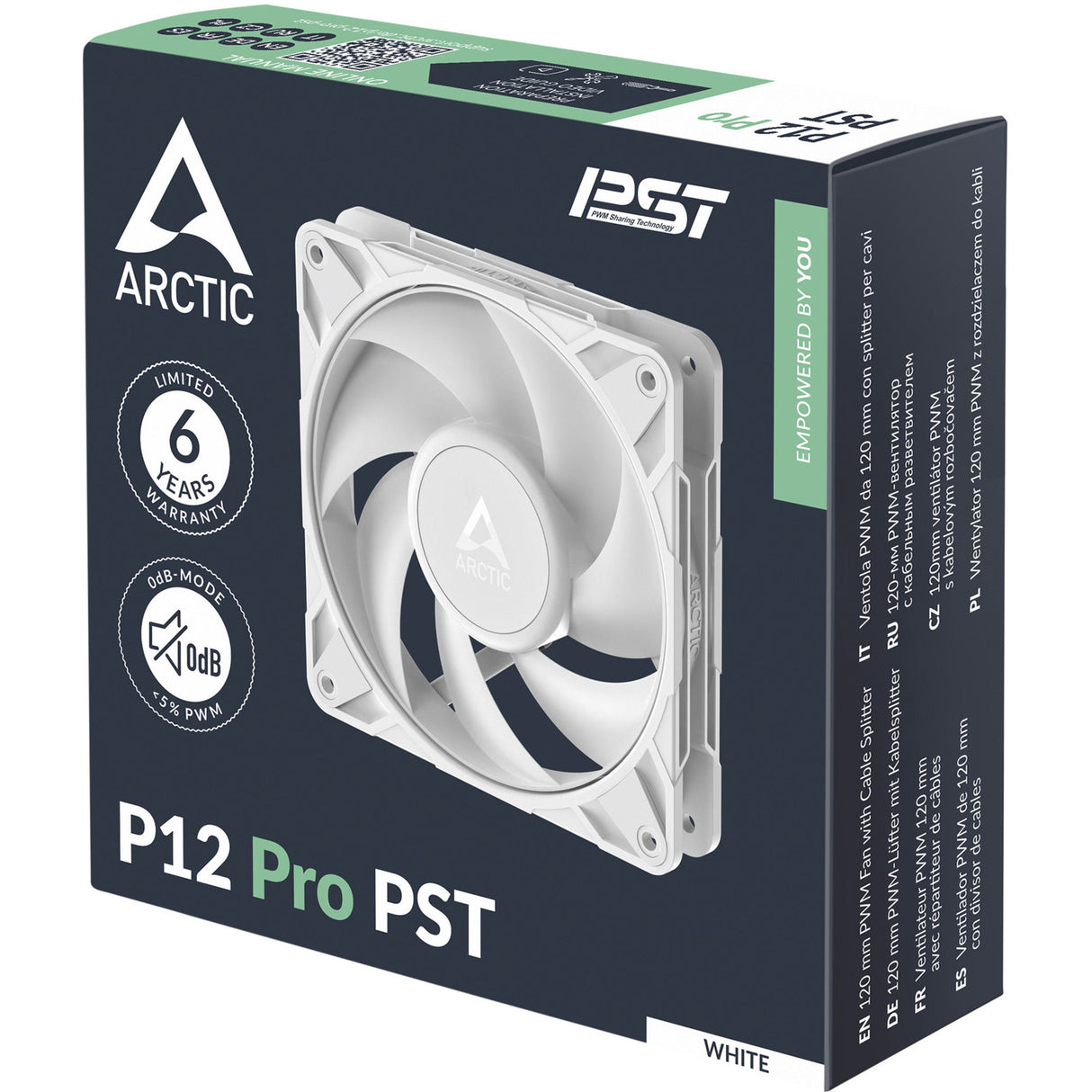 Arctic p12 pro pst case ventilator (hvid, 120 x 120 x 25 mm, pwm)
