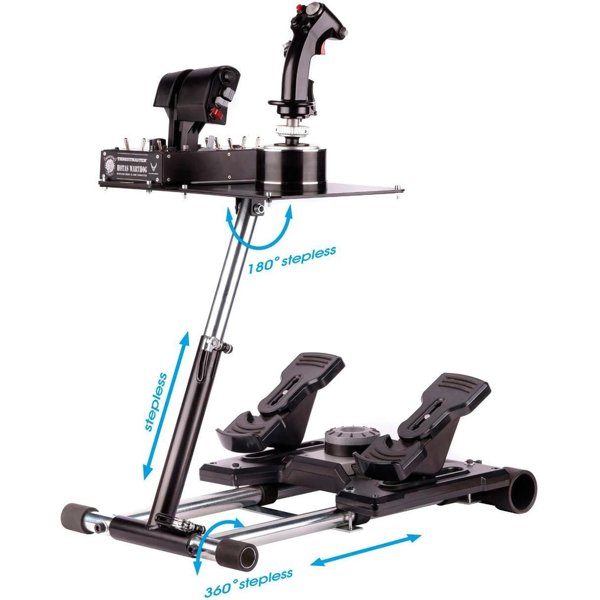 Hjulstander pro deluxe v2 thrustmaster hotas warth holder (sort, til thrustmaster hotas warthog, saitek x-55, x52, pro og x65)