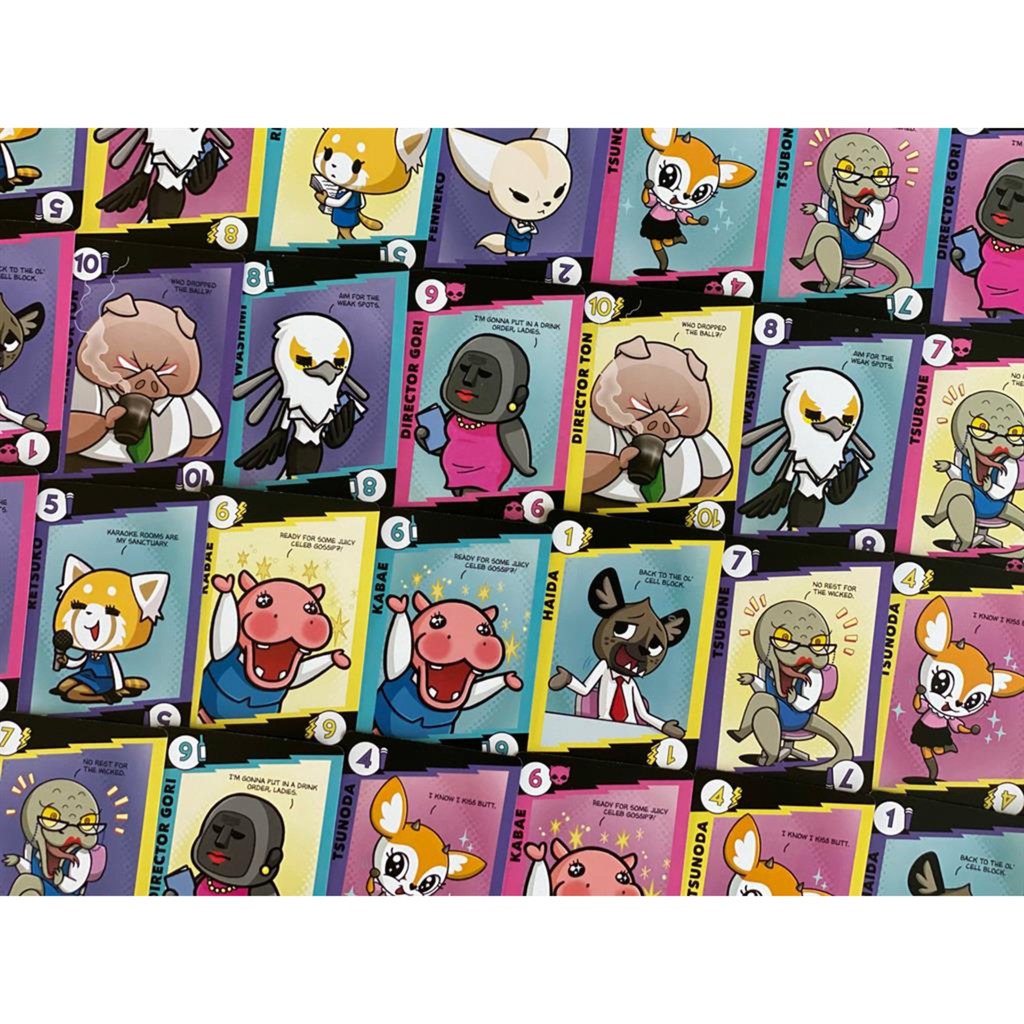 Europæisk spillernetværk aggretsuko: work rage balance kortspil (engelsk, 3 - 6 spillere, 30 minutter, fra 10 år)