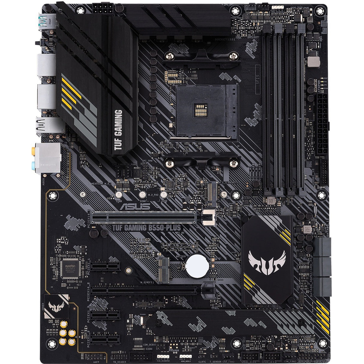 Asus Tuf Gaming B550-Plus WiFi II Socket AM4 bundkort (sort, RAID, GB-LAN, WiFi 6, BT, lyd, ATX)
