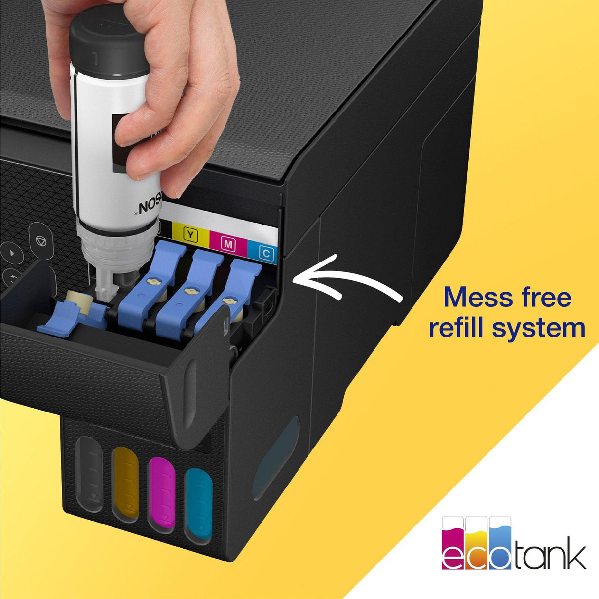 Epson ecotank et-2871 a4 multifunktions wi-fi-printer med blækbeholder alt-i-én inkjetprinter (sort, scan, kopi, wi-fi, inklusive op til 3 års blæk)