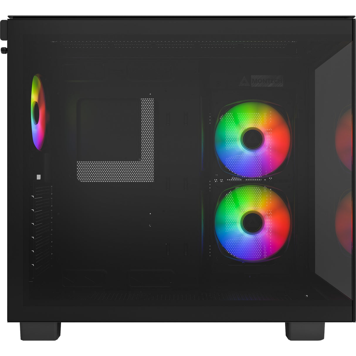 Montech king 65 pro midi tårnhus (sort | 2x USB-A | 1x USB-C | vindue)