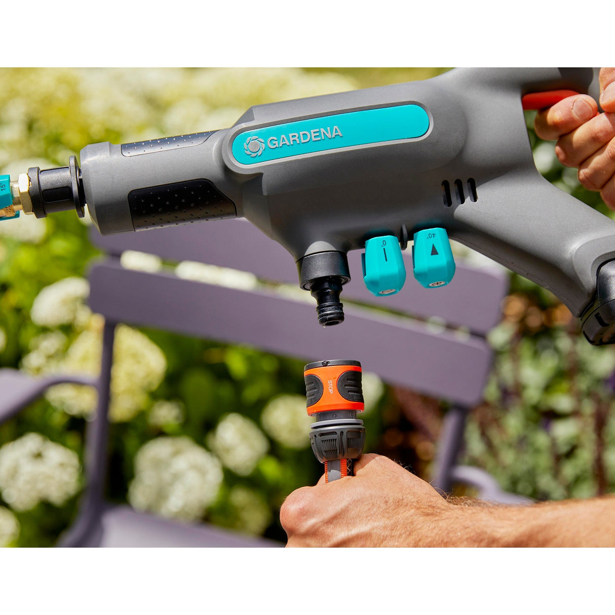 Gardena aquaclean 24 18 v p4a solo højtryksrenser (grå turkis, 14800-55, batteri medfølger ikke)