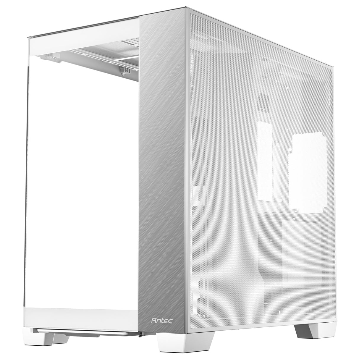 Antec c8 midi tårnhus i aluminium (hvid sølv | 2x USB-A | 1x USB-C | hærdet glas)