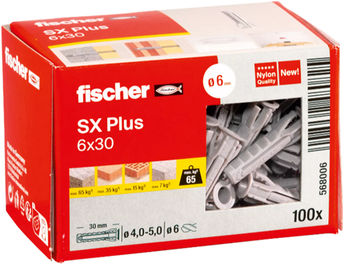Fischer plug sx plus 6 x 30 100 stk 568006