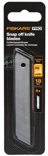 Fiskars carbonmax ekstra snap-off kniv | 18 mm | 5 stk | 1027232 - 1027232