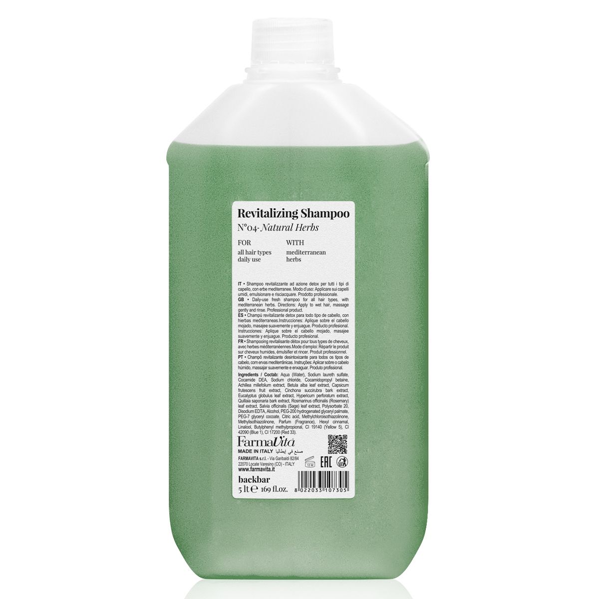 Farmavita backbar revitaliserende shampoo n°04 naturlige urter 5000ml