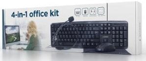 Enzo gembird hjemmearbejdssæt sort tastaturmus + måtte og headset - 9510121
