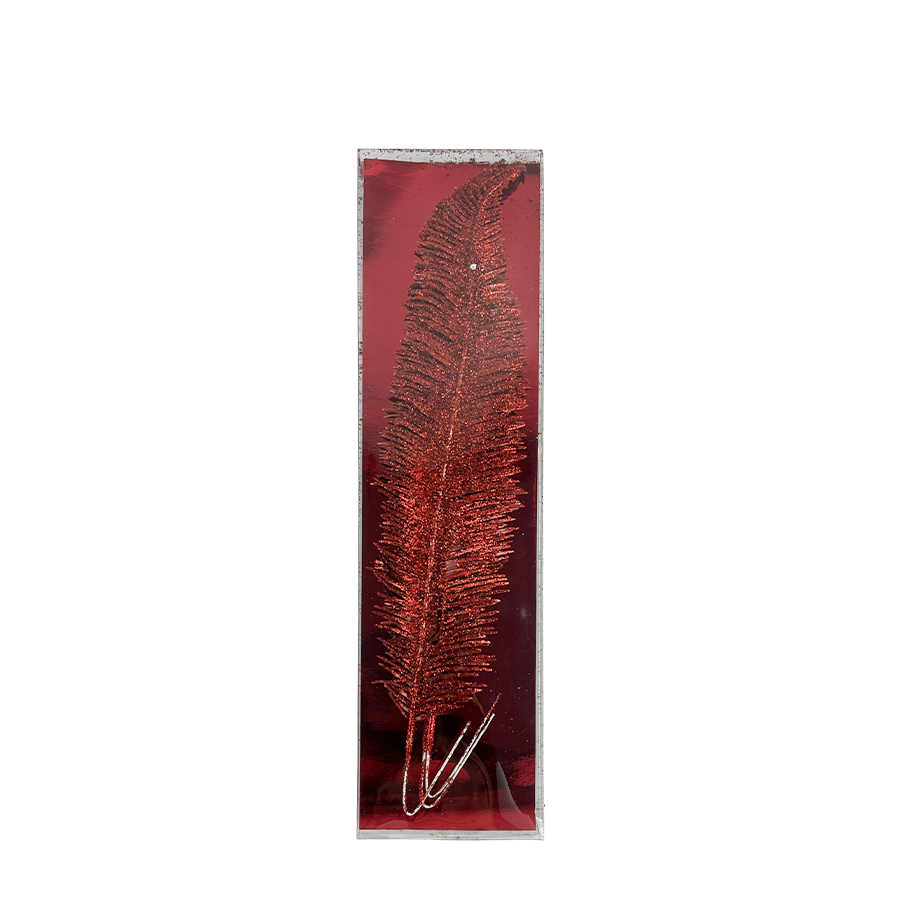 Glittertak veer rood 3 stuks