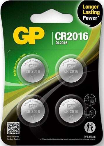 Gp cr2016 lithium 3 volt blister 4 3212335