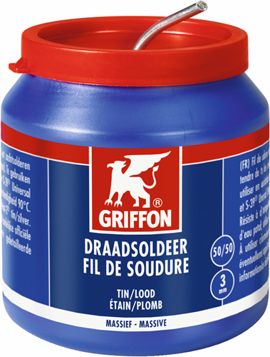 Griffon wire loddetin bly 50 50 solid | ø 3,0 mm potte | 500 g - 1236247