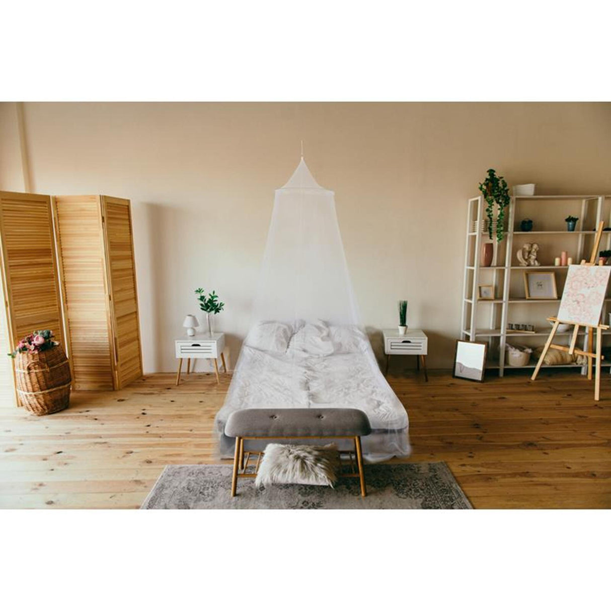 Klamboe 1-persoons bed wit