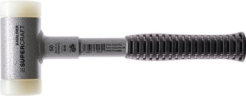 Halder plast hammer | længde 305 mm hovedd. 45 mm | stålrør rekylfri | hård nylon hvid | 1 stk - 3377.045 3377.045