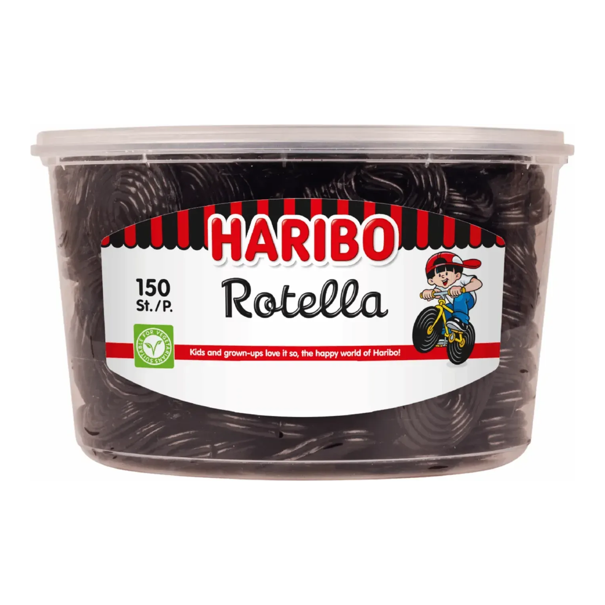 Haribo rotella - lakrids - 150 stk silo