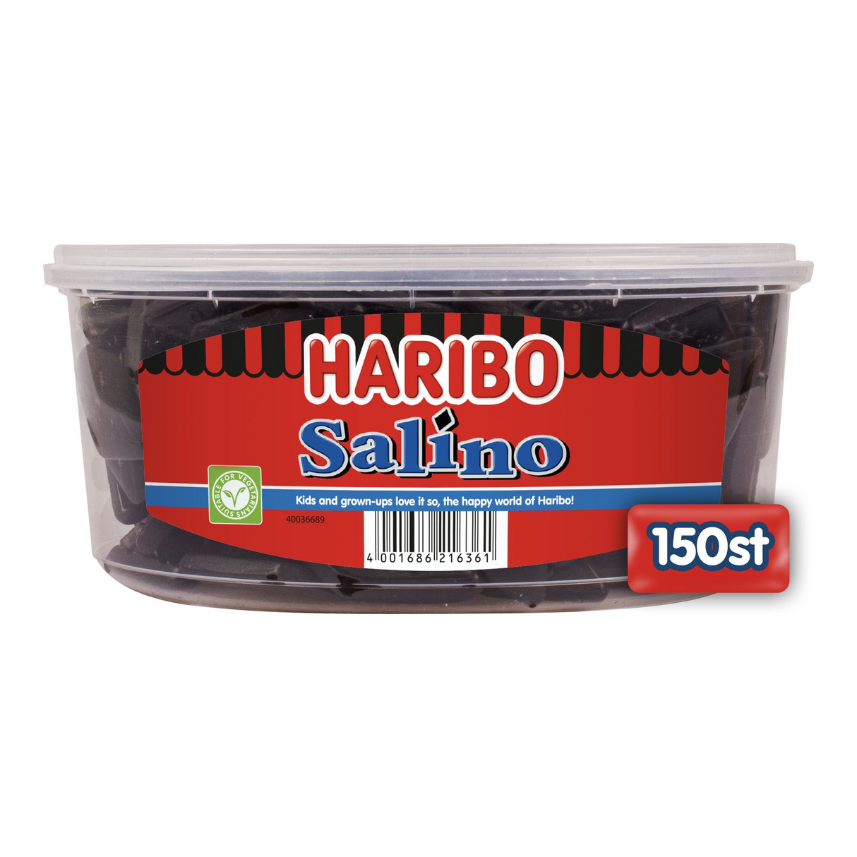 Haribo salino - lakrids - 150 stk silo