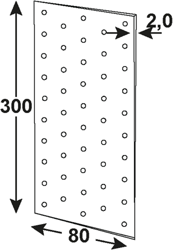 Connex perforeret plade 80x300x2 vz - hv2070