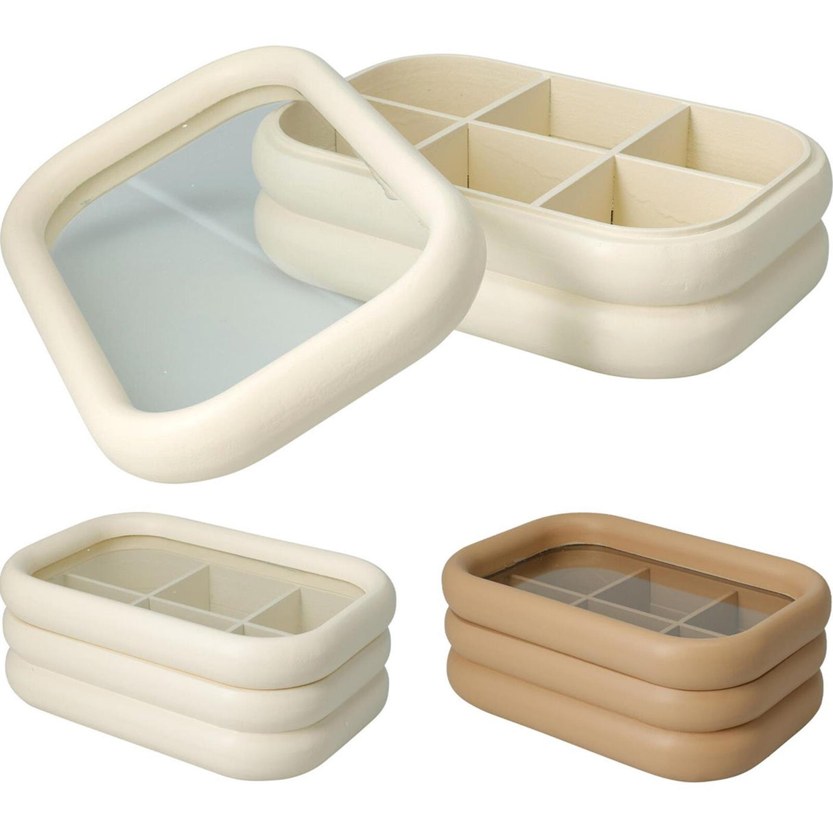Excellent houseware theedoos hout afgerond 23x15cm