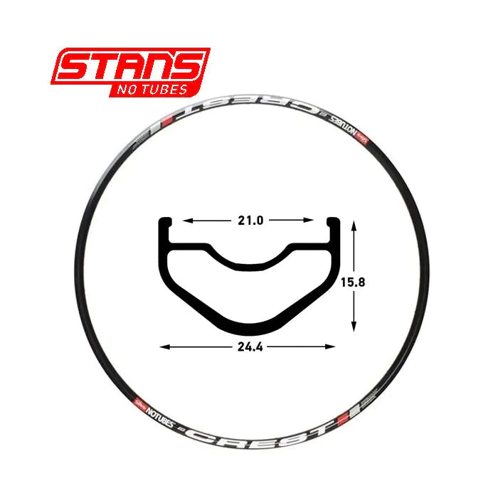 Stans notubes fælg crest mk3 27.5 650b 32h sort snt